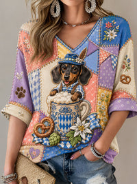 Oktoberfest-Damen-T-Shirt aus München mit Dackelmotiv – als bild