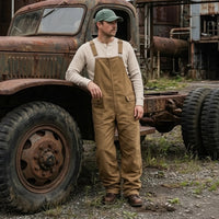 Robuste Herren-Latzhose im Workwear-Stil mit funktionalen Taschen – Braun