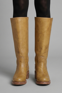 Stefanie | Damen Blockabsatz Wadenhohe Stiefel – Gelb
