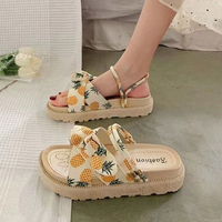 Sommer-Schleifen-Sandale für Frauen – Ananas