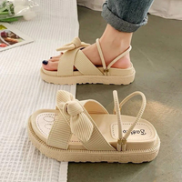 Sommer-Schleifen-Sandale für Frauen – Weiß Creme