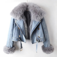 Stylische Jeansjacke für Damen | Winter – Hellblau