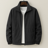 Stylische leichte Herrenjacke | Wasserdichte – Schwarz
