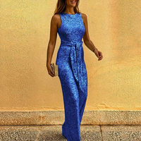 Stylischer Glitzer-Jumpsuit für Damen | Eleganter – Blau