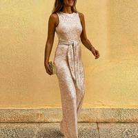 Stylischer Glitzer-Jumpsuit für Damen | Eleganter – Rosa