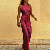 Stylischer Glitzer-Jumpsuit für Damen | Eleganter – Rot
