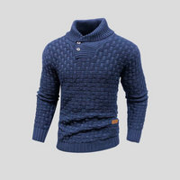 Stylischer warmer Pullover für Herren | Strick – Blau