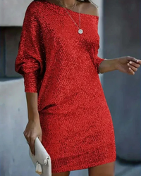 Stylisches Pailletten Partykleid für Damen | Mini – Rot