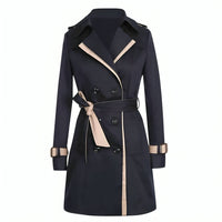 | Stilischer Damen-Trenchcoat – Schwarz