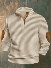 COOPER - RIPPED SWEATER MIT HOHEM KRAGEN – Khaki