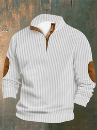 COOPER - RIPPED SWEATER MIT HOHEM KRAGEN – Weiß