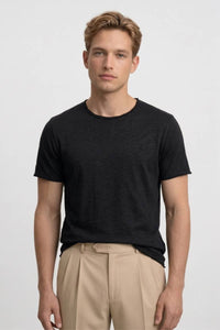 T-Shirt Herren - Casual | Rundhals & Kurze Ärmel – Schwarz