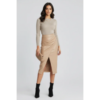 Tamara | Damen Rock Plissee Mit Schlitz Modern – Beige