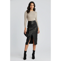 Tamara | Damen Rock Plissee Mit Schlitz Modern – Schwarz