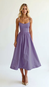 Tamara Fließendes Midikleid – Lila