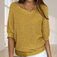 Heidi-Mode | Strickpullover mit halbem Arm – Gelb