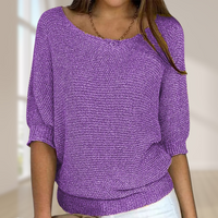 Heidi-Mode | Strickpullover mit halbem Arm – Lila