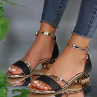 Theodora | Damen Knöchelriemen Sandalette – Schwarz