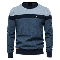 Thomas | Herren Klassischer Strick Pullover – Blau