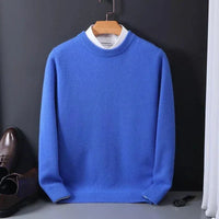 Thomas | Mühelos stilvoller Pullover mit geometrischem Muster – Blau