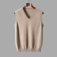 Thorben | Herren V-Ausschnitt Pullunder – Beige