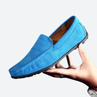 Klassische Wildleder Herren Loafers – Hellblau