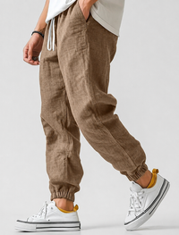 Timo | Herren Jogger Sommerhose – Dunkelbraun