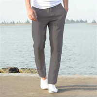 Timo | Herren Leichte Luftige Leinenhose – Grau