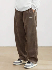 Tom | Herren Weite Baggy Hose Verstellbarer Bund – Braun