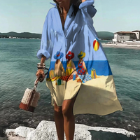 Traudl | Damen Sommerkleid In Midi Länge Mit Print – Blau