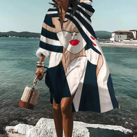 Traudl | Damen Sommerkleid In Midi Länge Mit Print – Schwarz