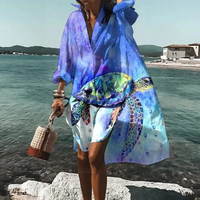 Traudl | Damen Sommerkleid In Midi Länge Mit Print – Dunkelblau
