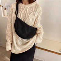 Trendige Halbmond-Crossbody-Tasche für Damen | Moderner – Schwarz