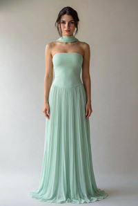 “Anastasia” Halterneck Maxi Dress – Mint