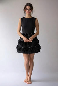 “Tatiana” sleeveless dress – Schwarz