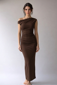 "Alina" Maxi Dress – Braun