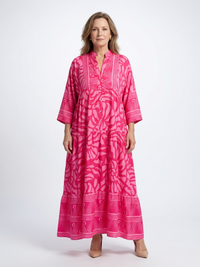 Marielle | Knopf-Front Midi-Kleid – Rosa