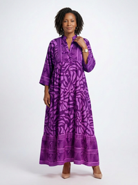 Marielle | Knopf-Front Midi-Kleid – Lila