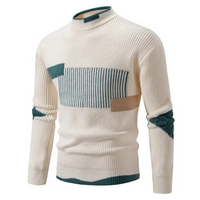 Reymond™ Lässiger Strickpullover – Geometrisches Weiß