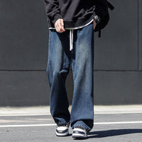 Andreas | Lässige Baggy Jeans mit weitem Bei – Dunkelblau