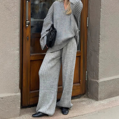 Sopeya | Elegantes winterliches 2-teiliges Strickset mit Schal