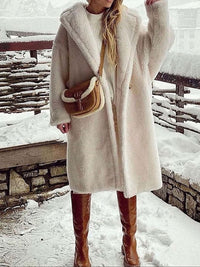 Abigaile | Plüsch-Wintermantel - Elegant & Komfortabel – Weiß