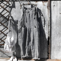Simon | Unisex Vintage Gestreifter Loose-Fit Latzhosen Overall – Schwarz