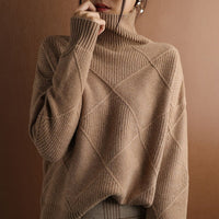 Kuscheliger Rollkragenpullover für Damen | Winter – Braun