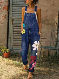 Celestia - Ärmelloser Denim-Jumpsuit – Dunkelblau