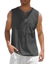 Valentin | Herren V-Ausschnitt Tank Top ärmellos – Kohle