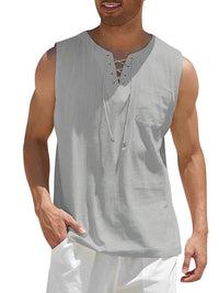 Valentin | Herren V-Ausschnitt Tank Top ärmellos – Grau