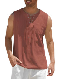 Valentin | Herren V-Ausschnitt Tank Top ärmellos – Rot