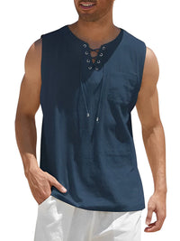 Valentin | Herren V-Ausschnitt Tank Top ärmellos – Marine