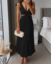 Valentina | Elegantes Abend-Midikleid – schwarz